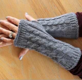 Alpaca Wrist Warmers Cabled