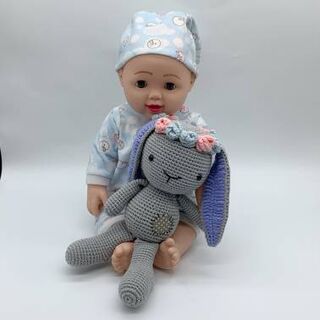 Handmade Crochet Grey Bunny
