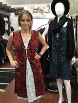 Floral Embroidered Reversible Alpaca Vest