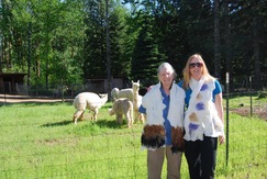 Jackie and Karla on the farm