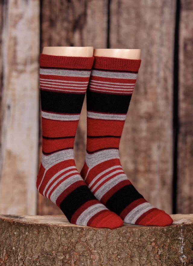 Alpaca Striped Dress Sock
