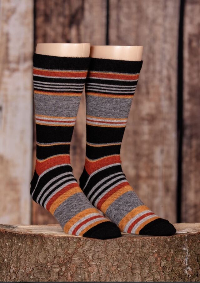 Alpaca Striped Dress Sock