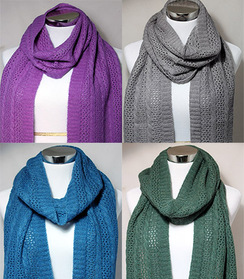 Photo of Cable & Lace Scarf - Dyed