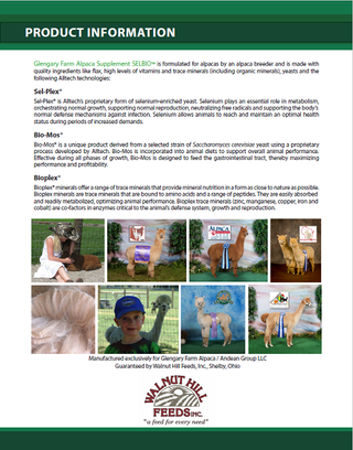 Photo of Glengary Alpaca Supplement Selbio-Plus